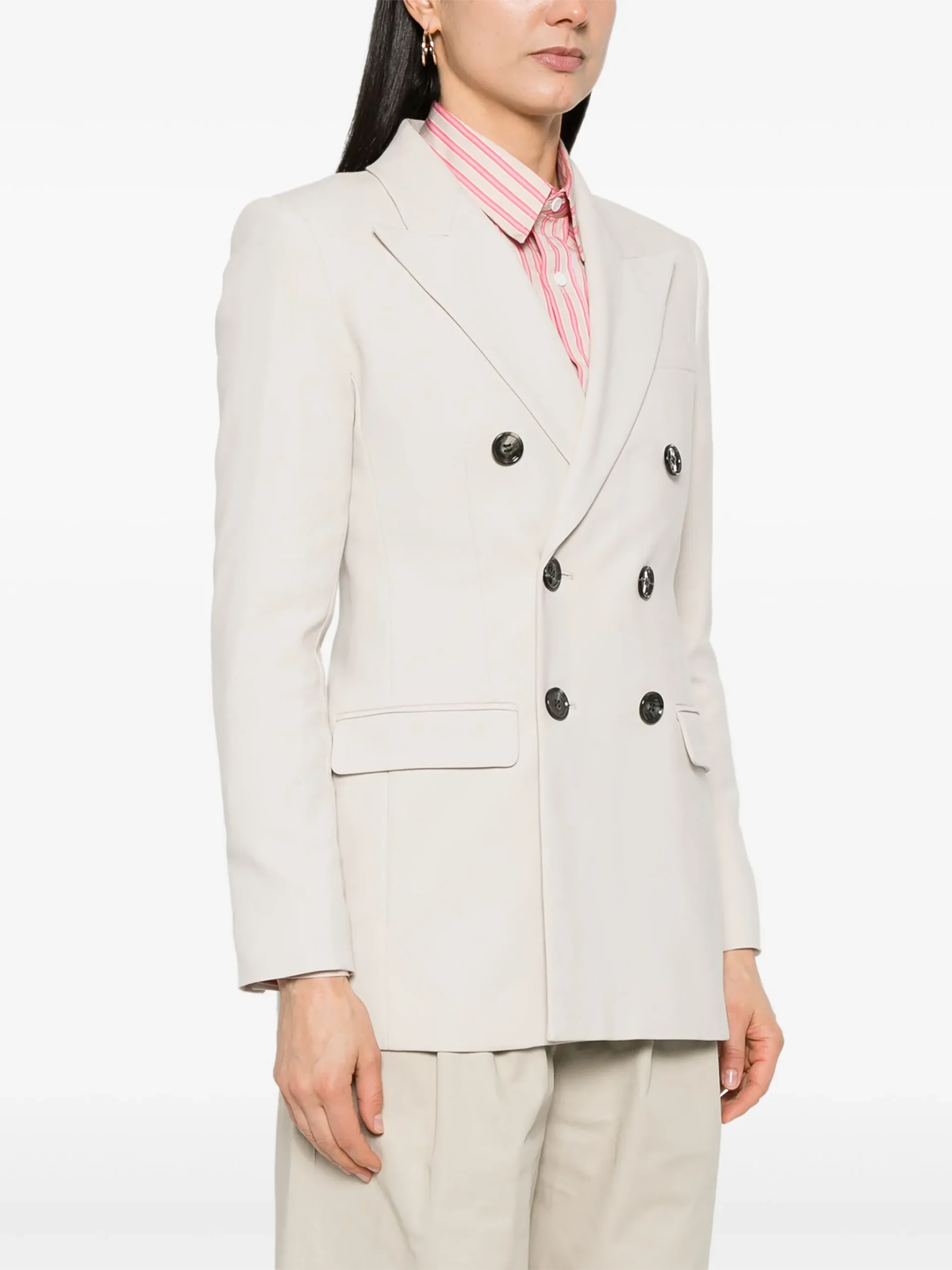 Sacou AMI Paris double-breasted ecru - imagine 5