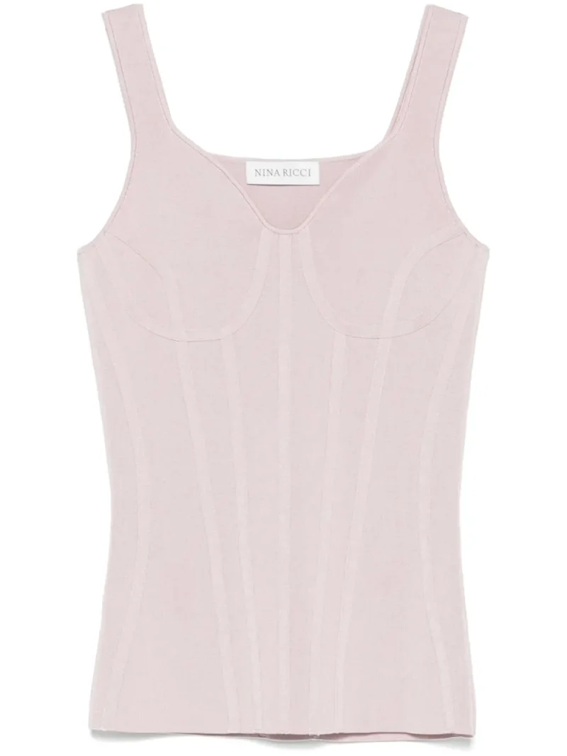 Top Nina Ricci Panelled Tank Top roz