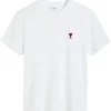 Tricou AMI Paris Ami De Coeur alb