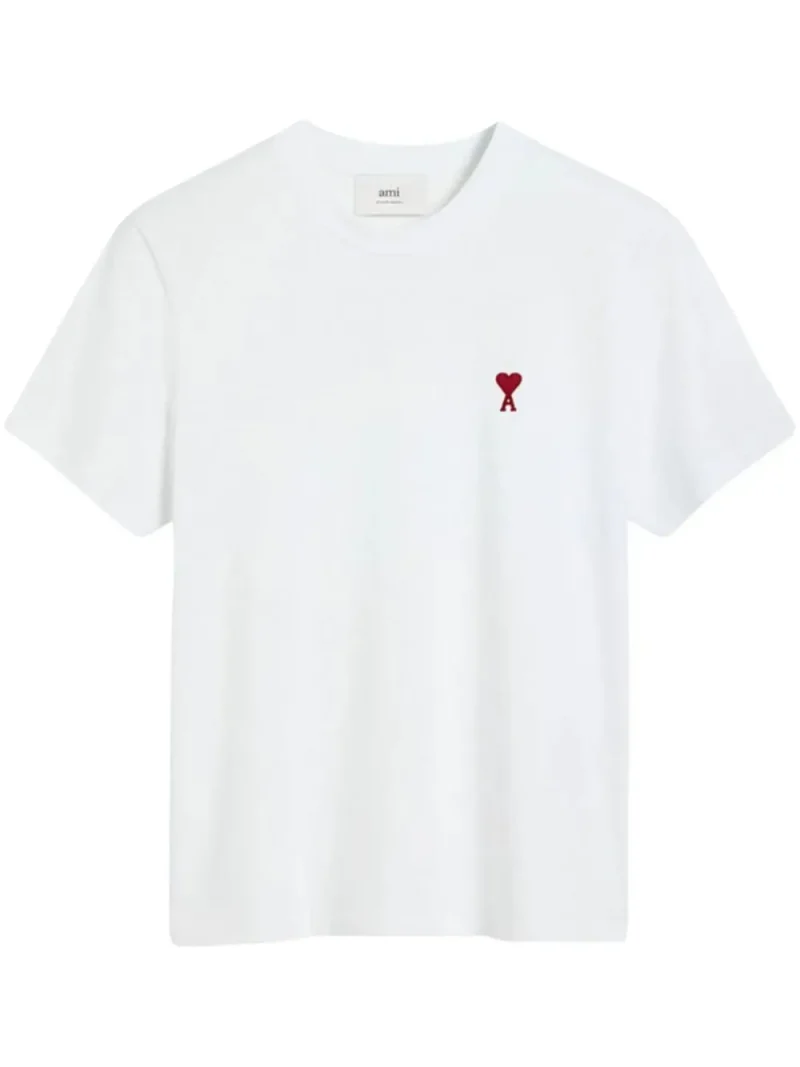 Tricou AMI Paris Ami De Coeur alb