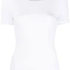 Tricou Peserico Stretch-Jersey Micro-Rib alb
