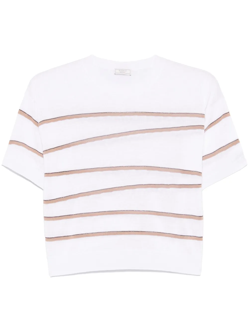 Tricou Peserico Striped alb