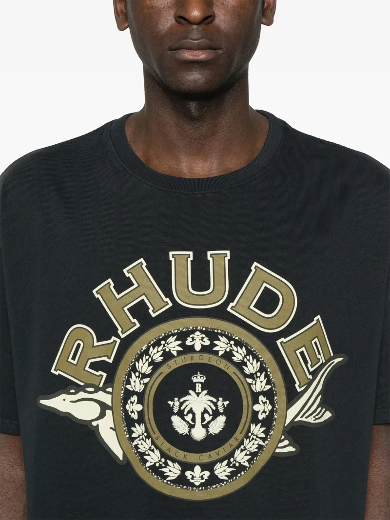 Tricou RHUDE logo-print negru - imagine 3