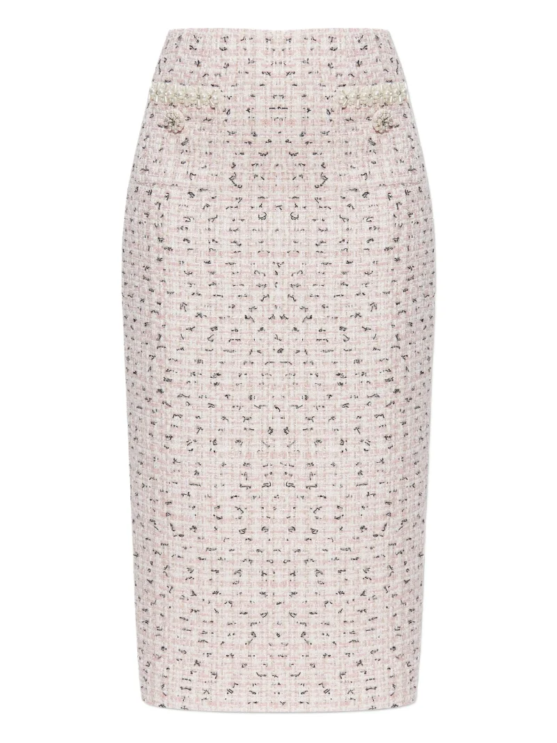 Fusta Self-Portrait tweed straight roz