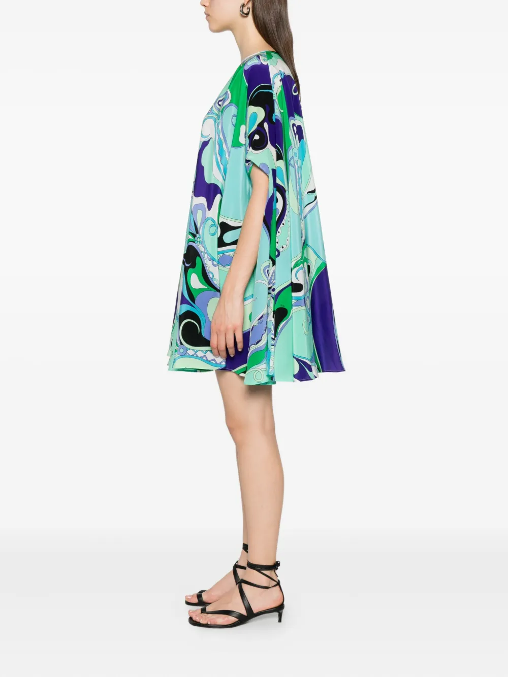 Kaftan PUCCI Orchidee-Print Silk verde - imagine 3