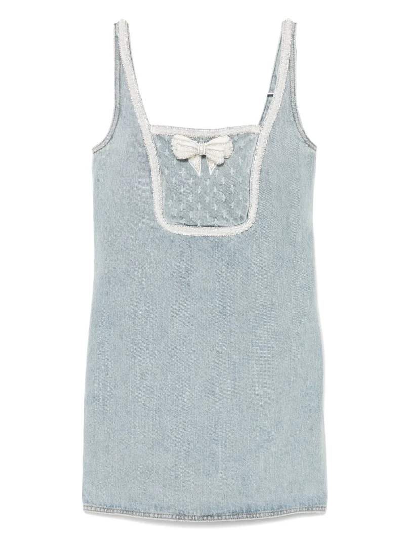 Alternative view of Rochie mini Self-Portrait Bow Denim albastru