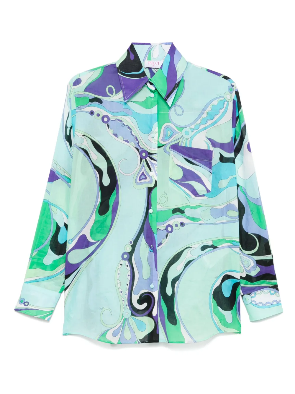 Camasa PUCCI Orchidee-Print verde