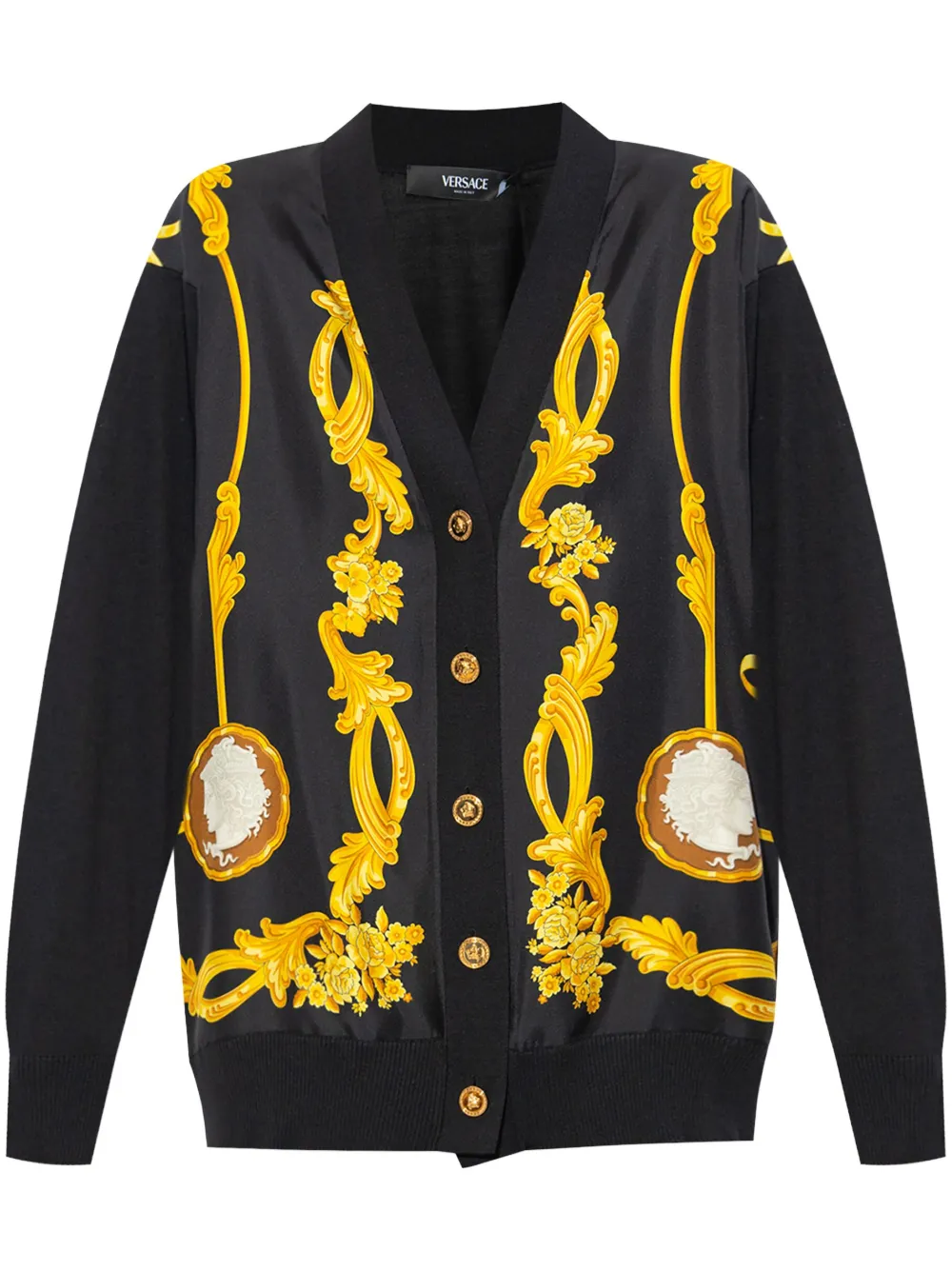 Cardigan Versace Wool-Silk negru