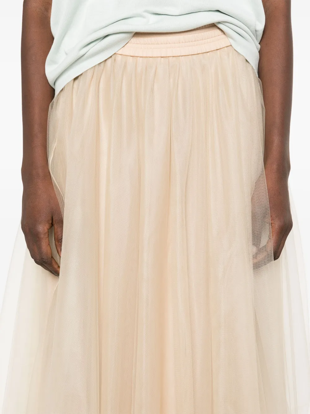 Fusta midi Fabiana Filippi Tulle bej - imagine 5