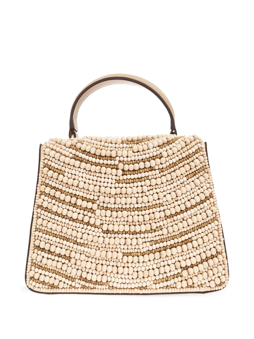 Geanta Cult Gaia Wood-Bead Embellished Tote bej - imagine 2