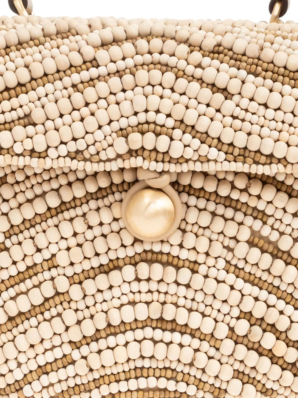 Geanta Cult Gaia Wood-Bead Embellished Tote bej - imagine 5