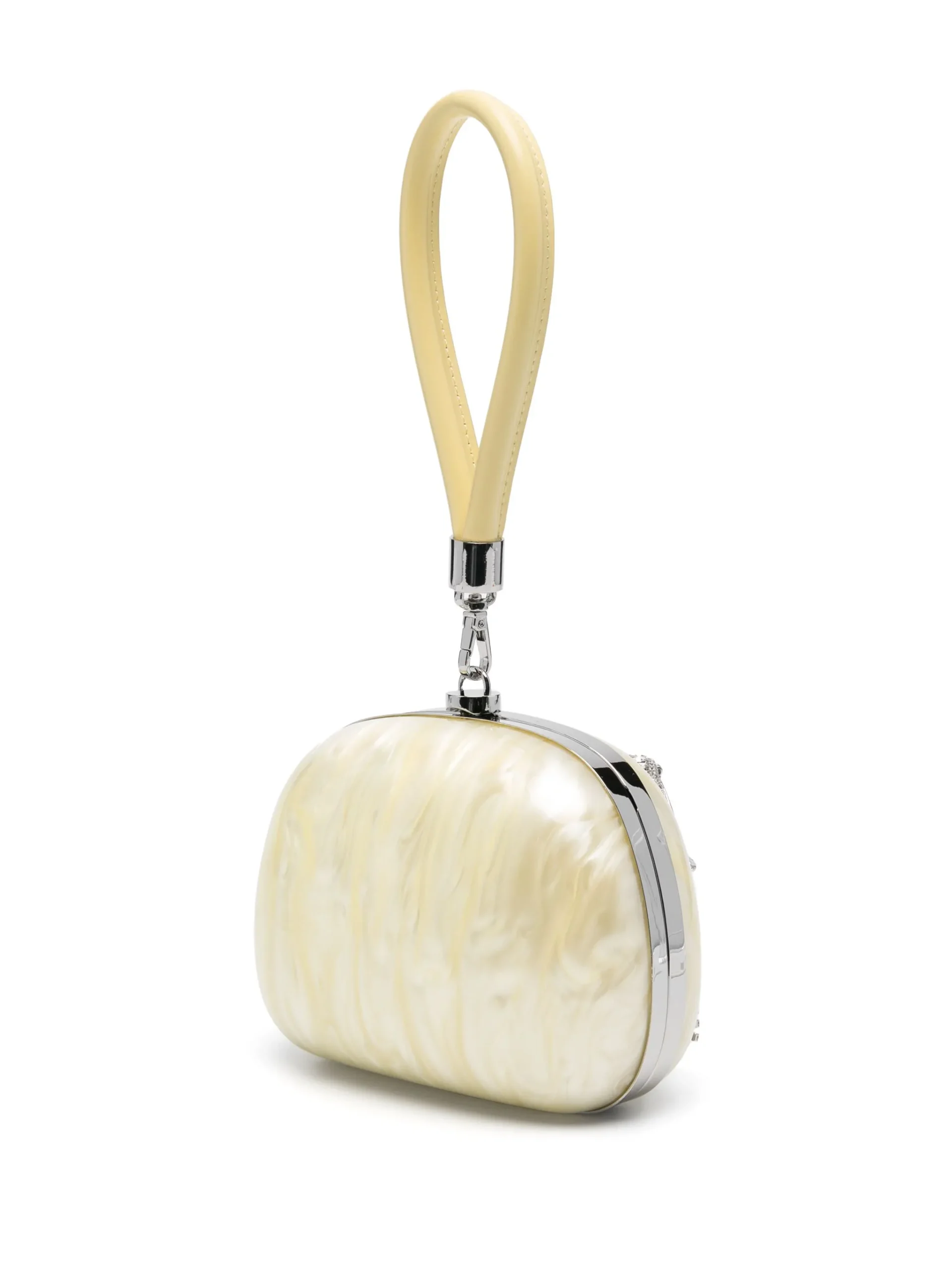 Geanta Self-Portrait Kids logo-appliqué clutch gri - imagine 2