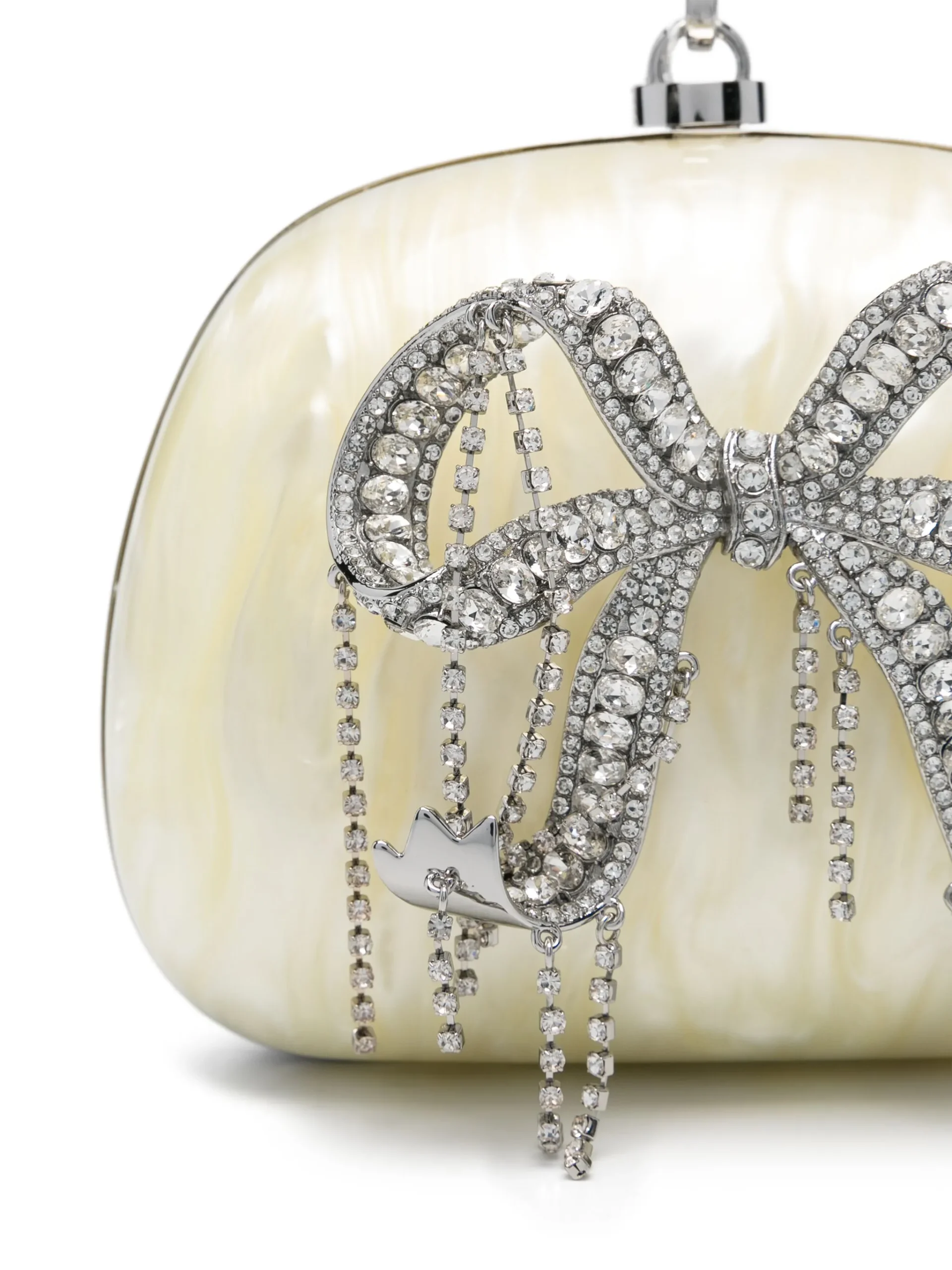 Geanta Self-Portrait Kids logo-appliqué clutch gri - imagine 4