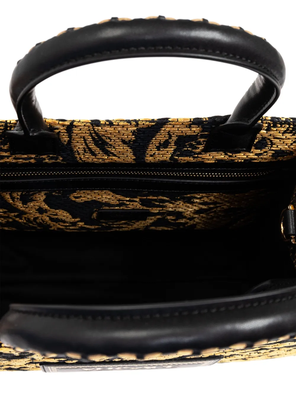 Geanta tote Versace small Barocco Athena Raffia negru - imagine 5