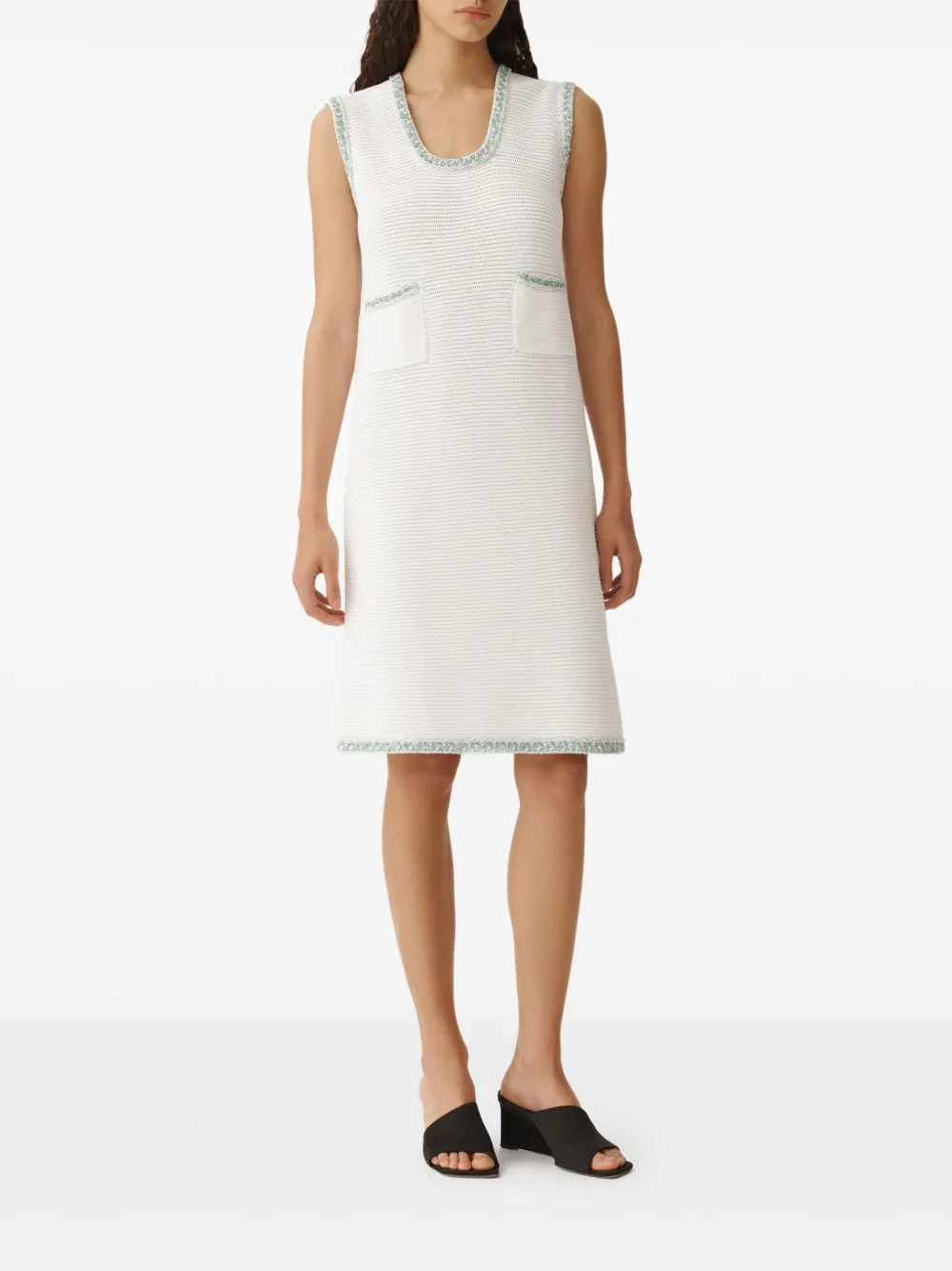 Rochie midi Fabiana Filippi Tweed alb - imagine 3