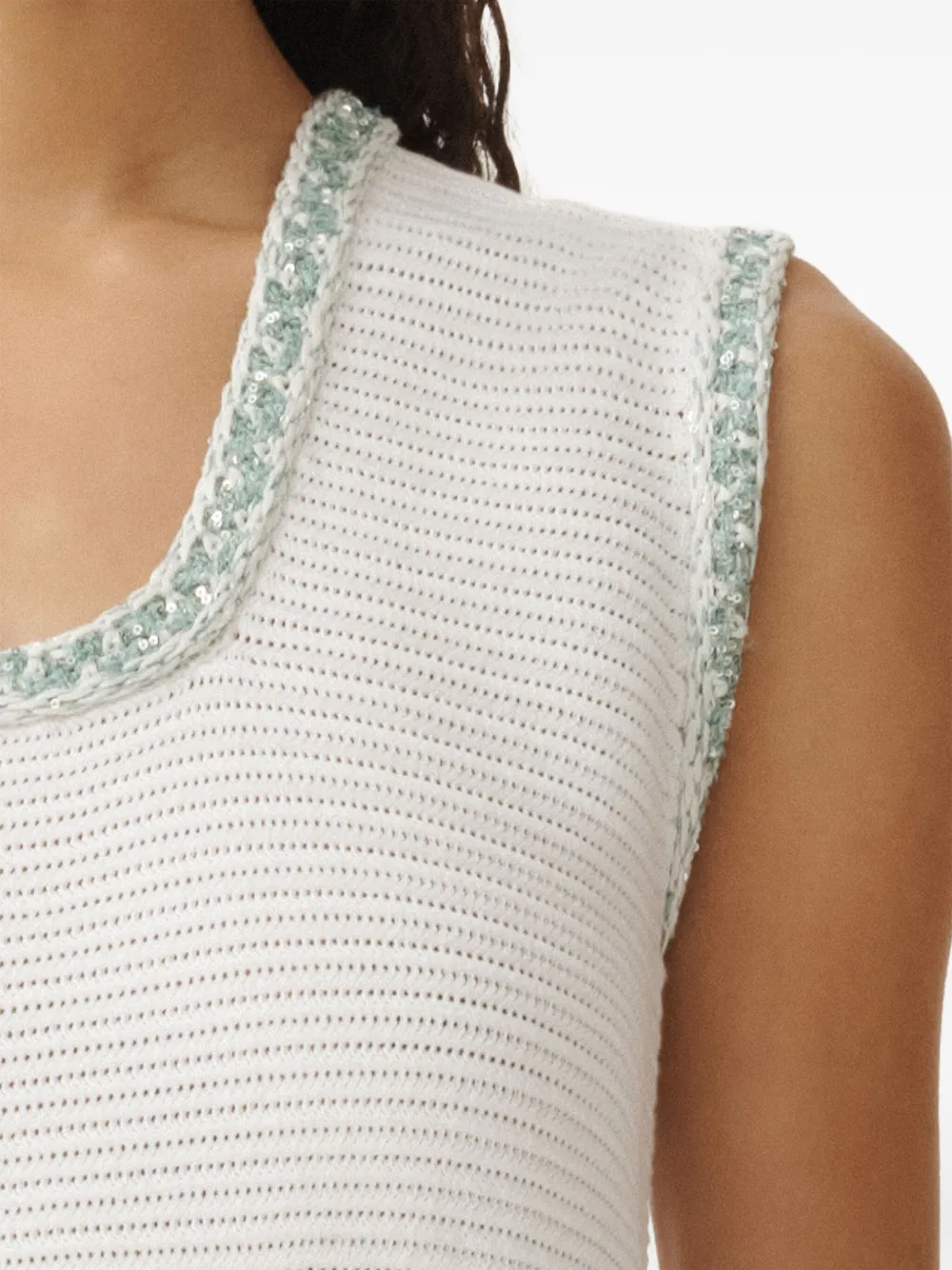 Rochie midi Fabiana Filippi Tweed alb - imagine 5