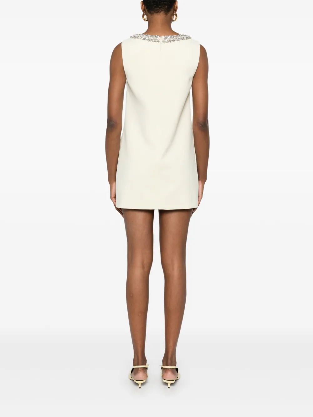 Rochie mini Self-Portrait Crepe Bow-Detail galben - imagine 2