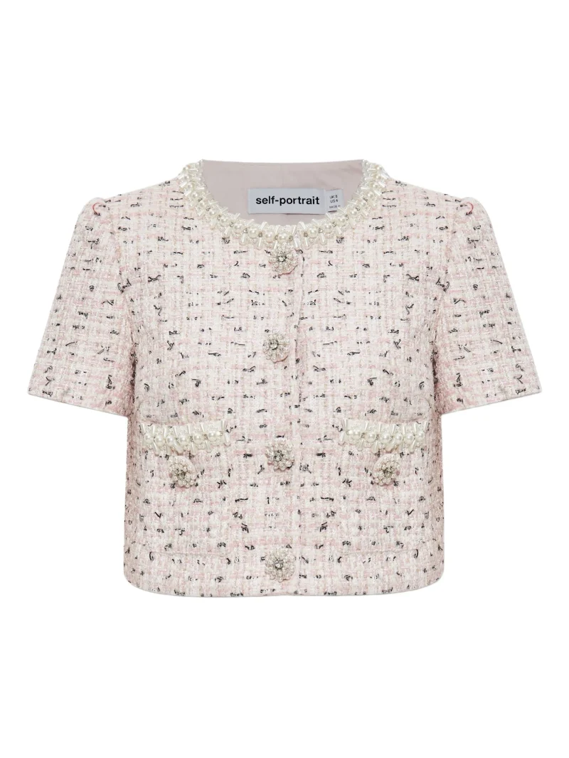 Top Self-Portrait Tweed roz