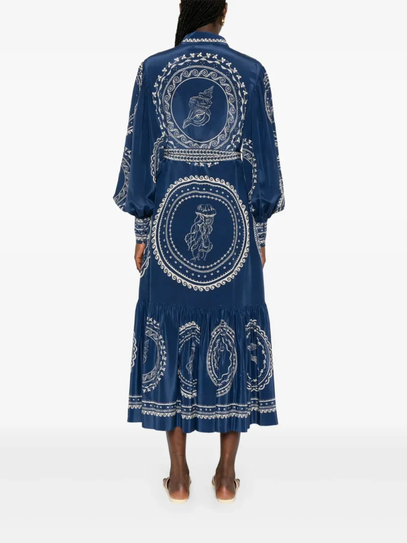 Alternative view of Rochie midi Alemais Ocean albastru