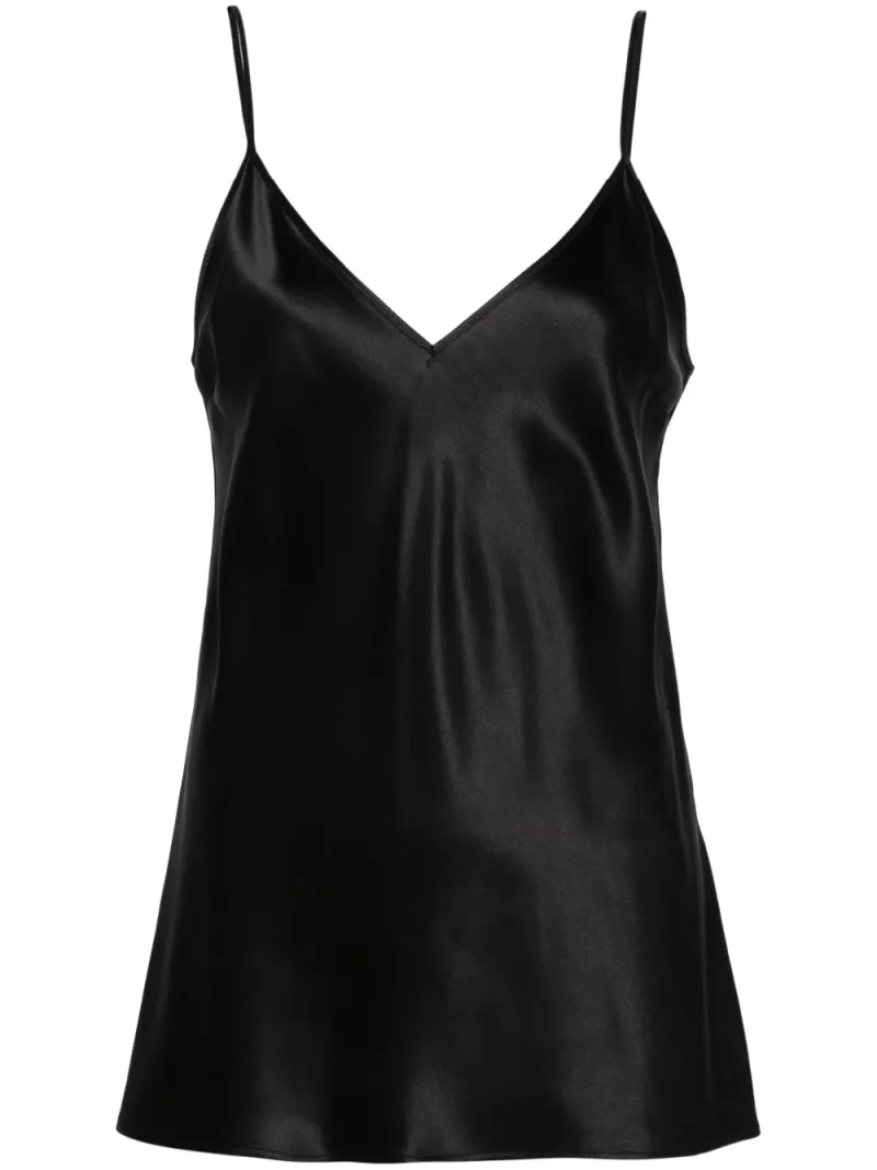 Top Joseph V-neck Silk negru