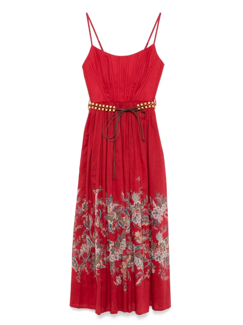 Rochie midi Zimmermann Floral-Print rosu