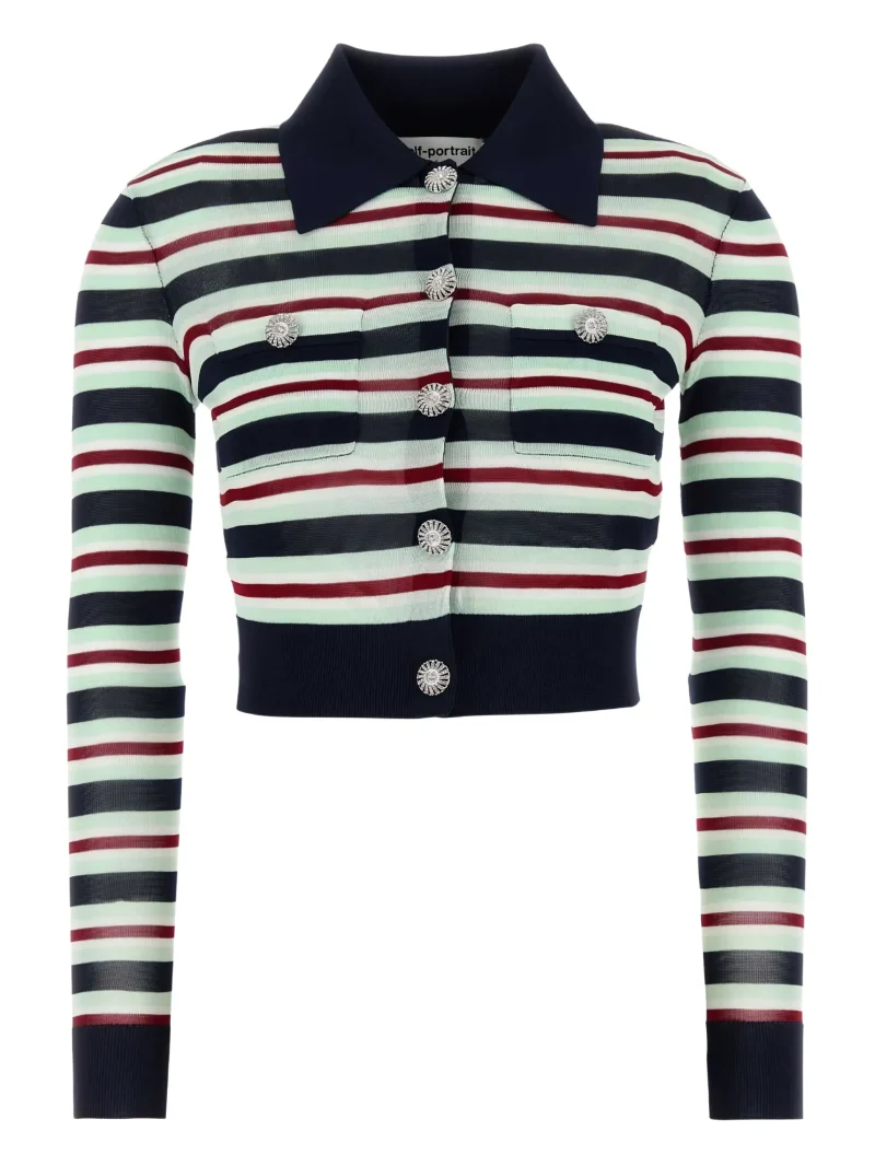 Cardigan Self-Portrait striped multicolor