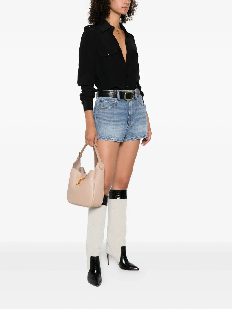 Alternative view of Geanta TOM FORD tara leather shoulder bej