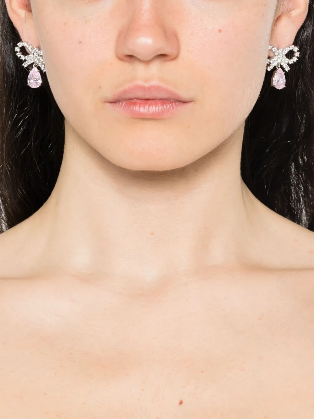 Cercei Self-Portrait Bow-Detail argintiu - imagine 2