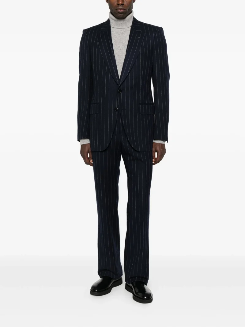 Alternative view of Sacou TOM FORD pinstripe wool albastru