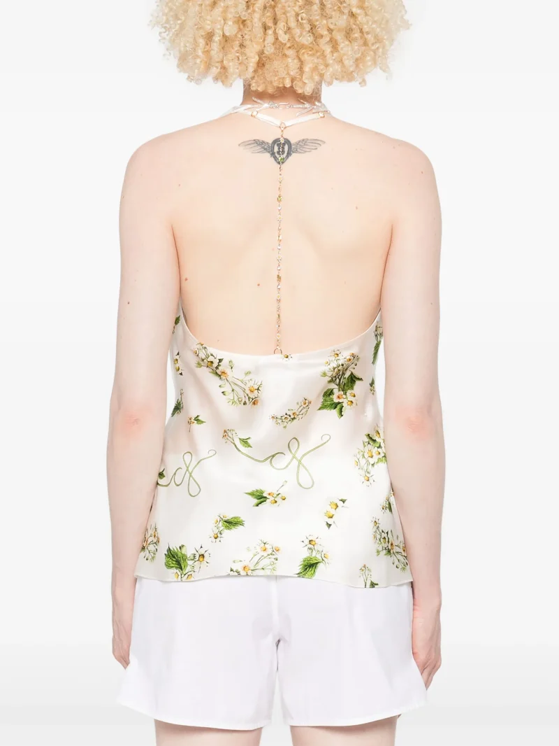 Top Camilla floral-print silk alb - imagine 4