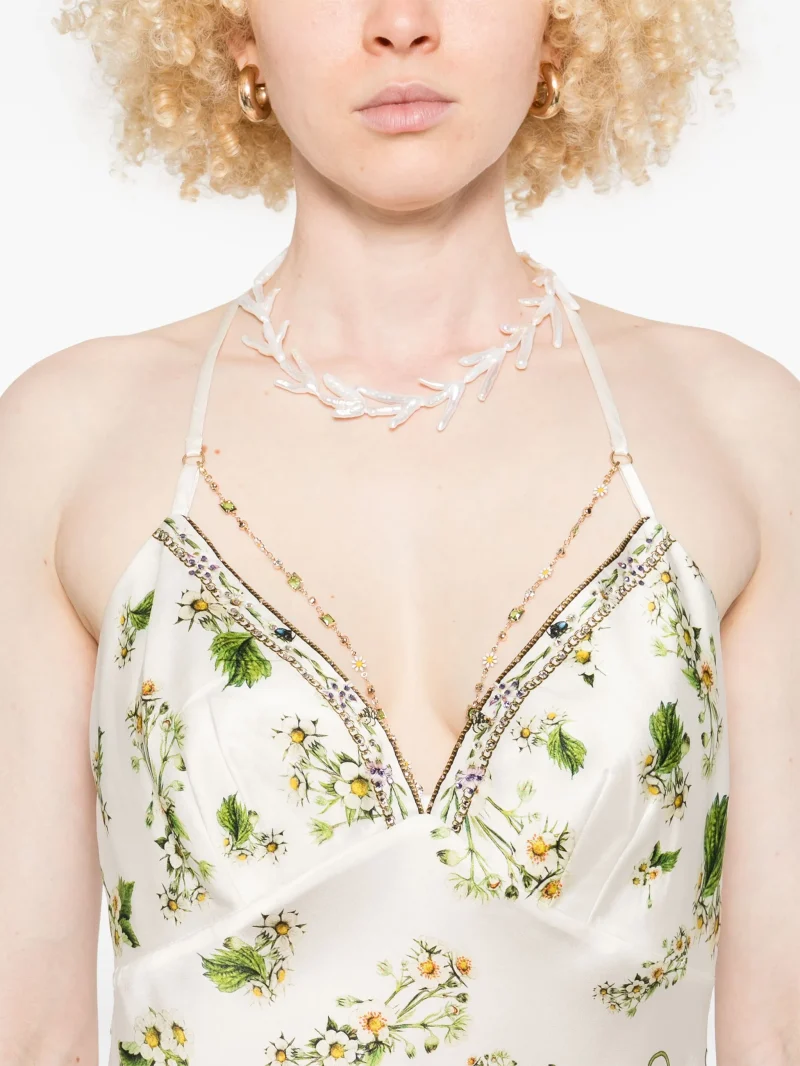 Top Camilla floral-print silk alb - imagine 3