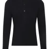 Bluza TOM FORD Button-Placket Long-Sleeve negru