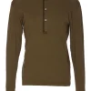 Bluza TOM FORD Ribbed Henley khaki