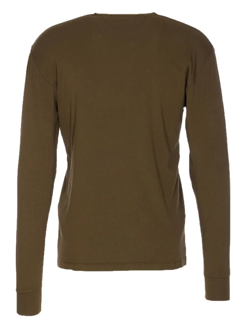 Alternative view of Bluza TOM FORD Ribbed Henley khaki