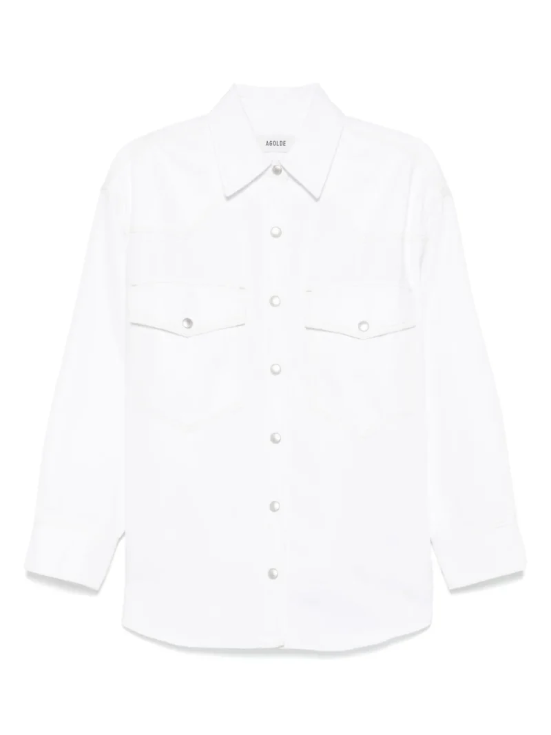 Camasa Agolde Press-Stud alb