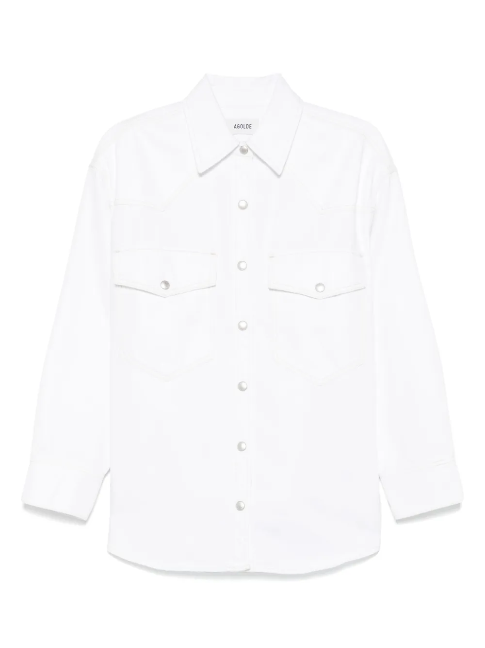 Camasa Agolde Press-Stud alb