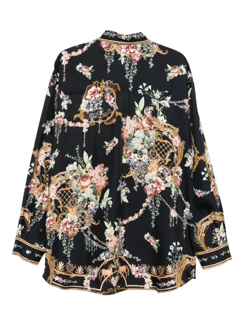 Alternative view of Camasa Camilla Baroque-Print Buttoned negru