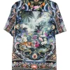 Camasa Camilla Baroque-Print Point-Collar multicolor