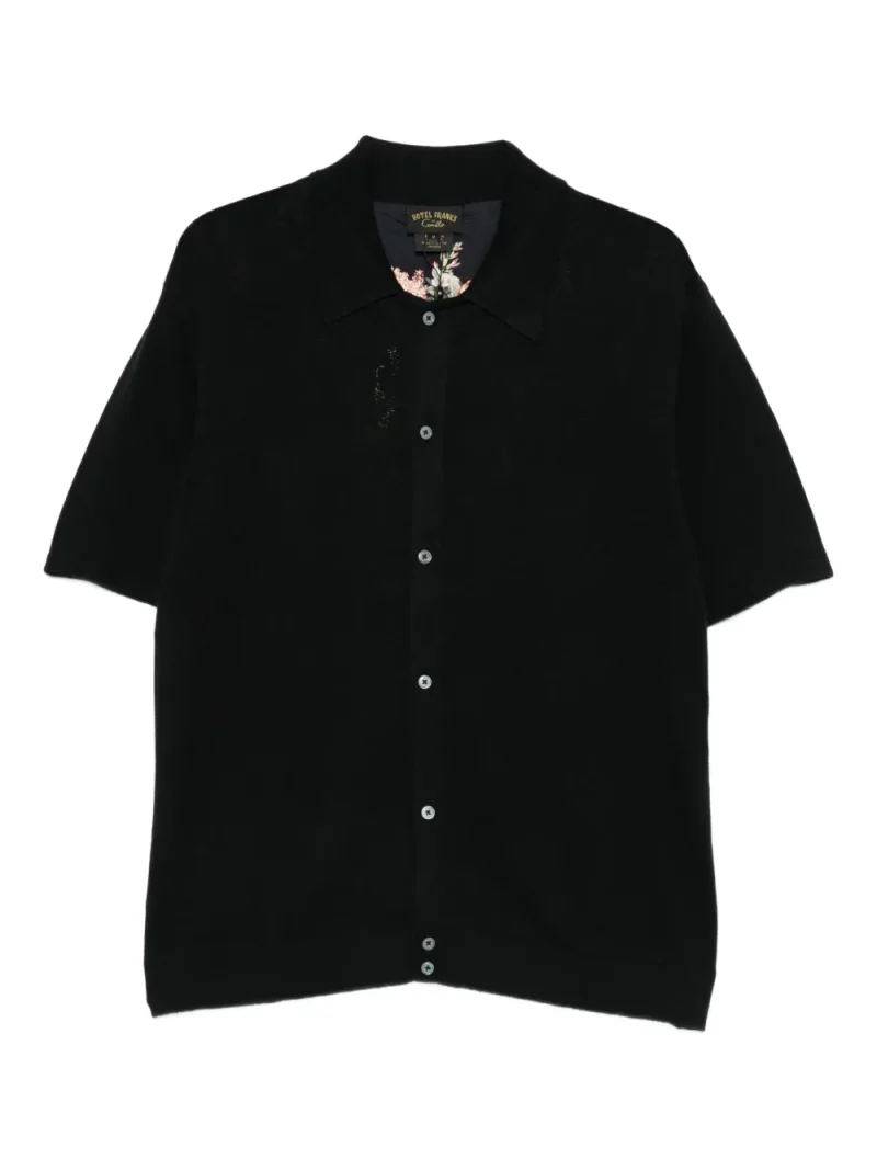 Camasa Camilla Floral-Print Button negru