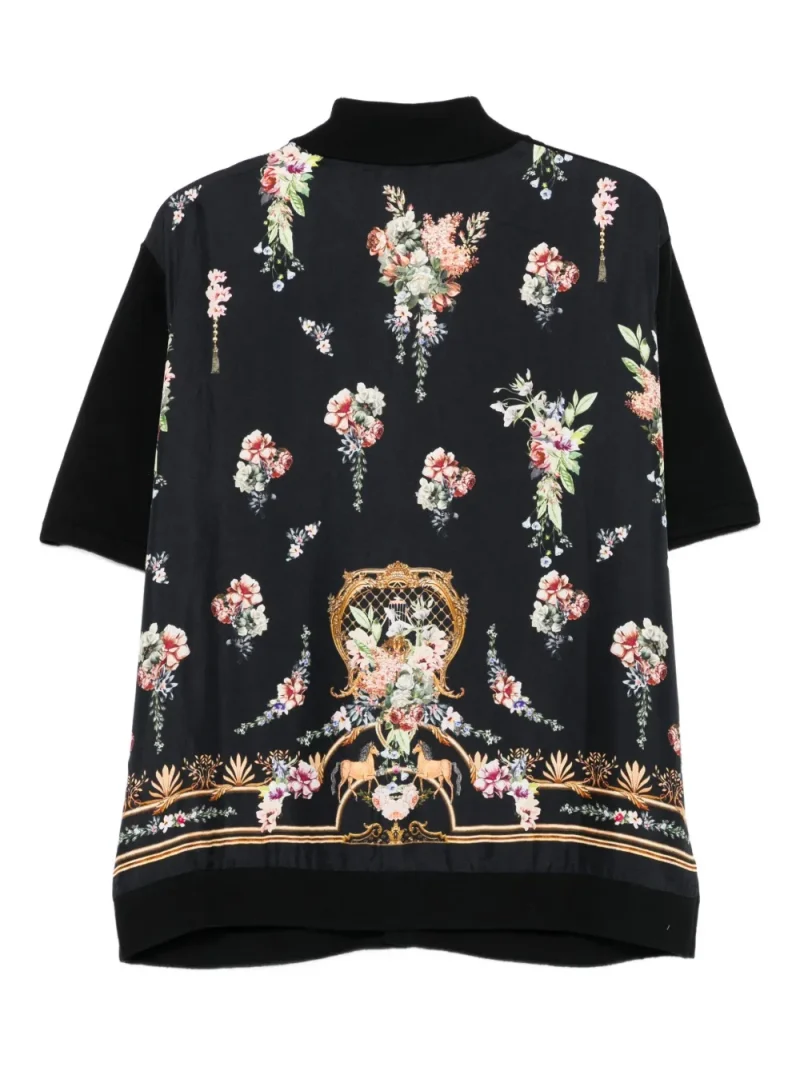 Alternative view of Camasa Camilla Floral-Print Button negru