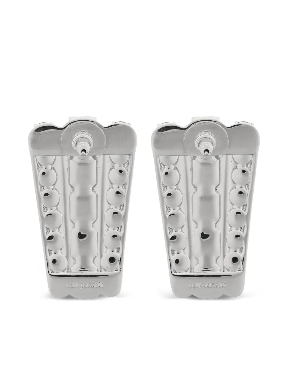 Cercei Self-Portrait Crystal-Embellished argintiu - imagine 2