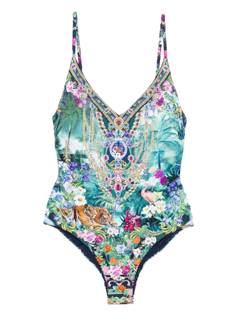 Costum de baie Camilla Jewel-Embellished multicolor