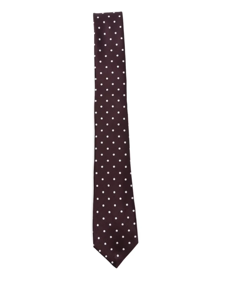 Cravata TOM FORD Polka-Dot Silk visiniu