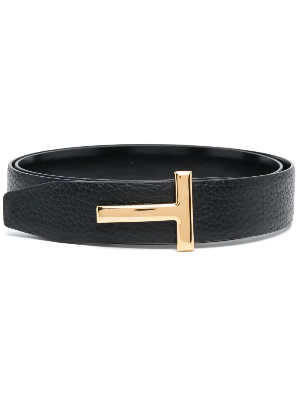 Curea TOM FORD Logo-Plaque 30mm Leather negru