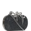 Geanta Self-Portrait Crystal-Embellished Clutch argintiu