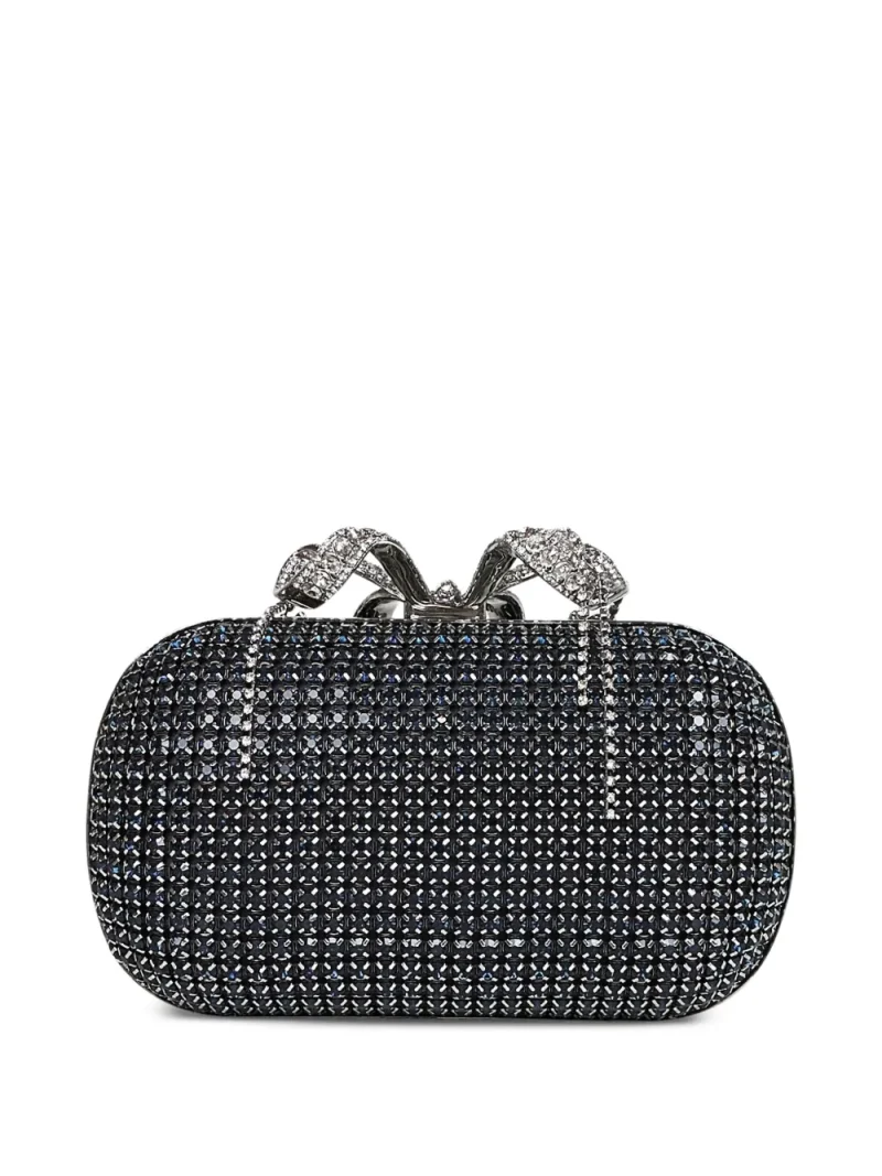 Alternative view of Geanta Self-Portrait Crystal-Embellished Clutch argintiu
