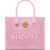 Geanta tote Versace small La Medusa Laser-Cut roz
