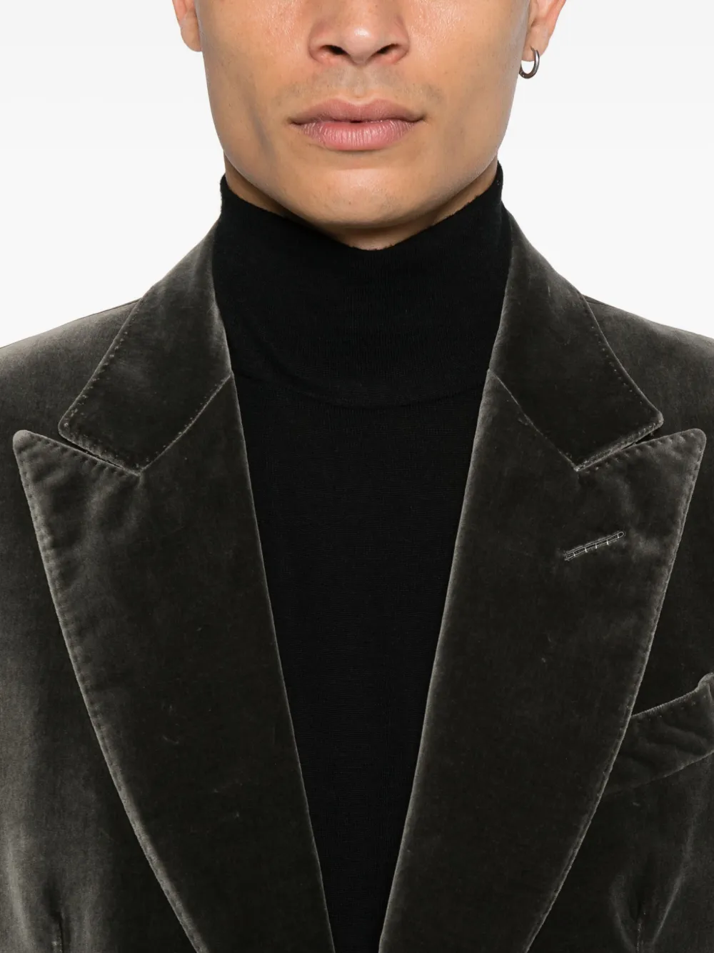 Jacheta TOM FORD Single-Breasted Velvet gri - imagine 5