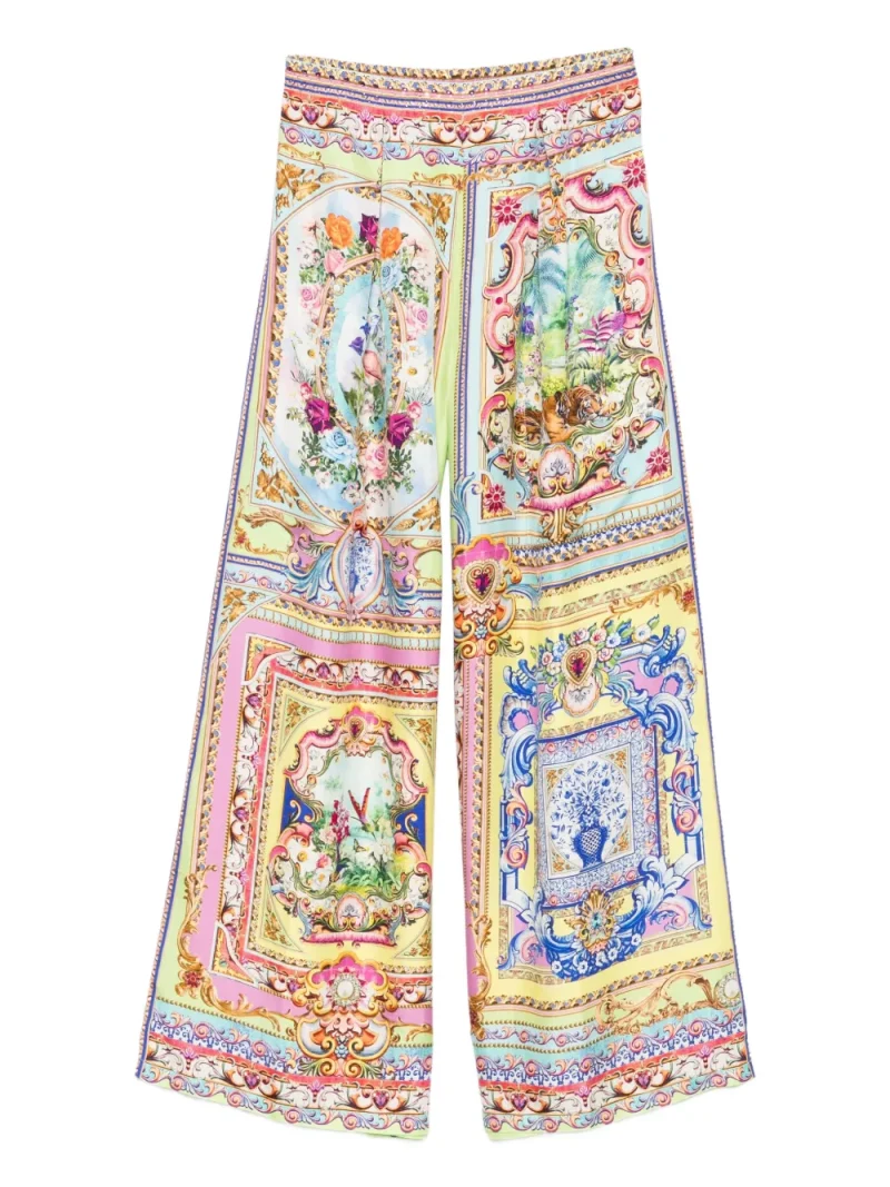 Pantaloni Camilla Spirit Of Santa Maria Floral-Panelled multicolor