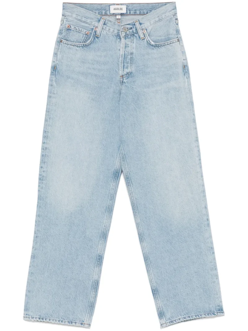 Pantaloni denim Agolde V-Waist albastru